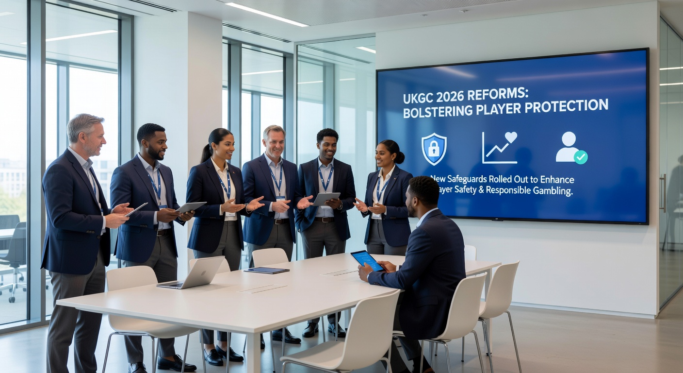 Graph showing rising online gaming revenue alongside player protection metrics in the UK, highlighting 2026 reform impacts