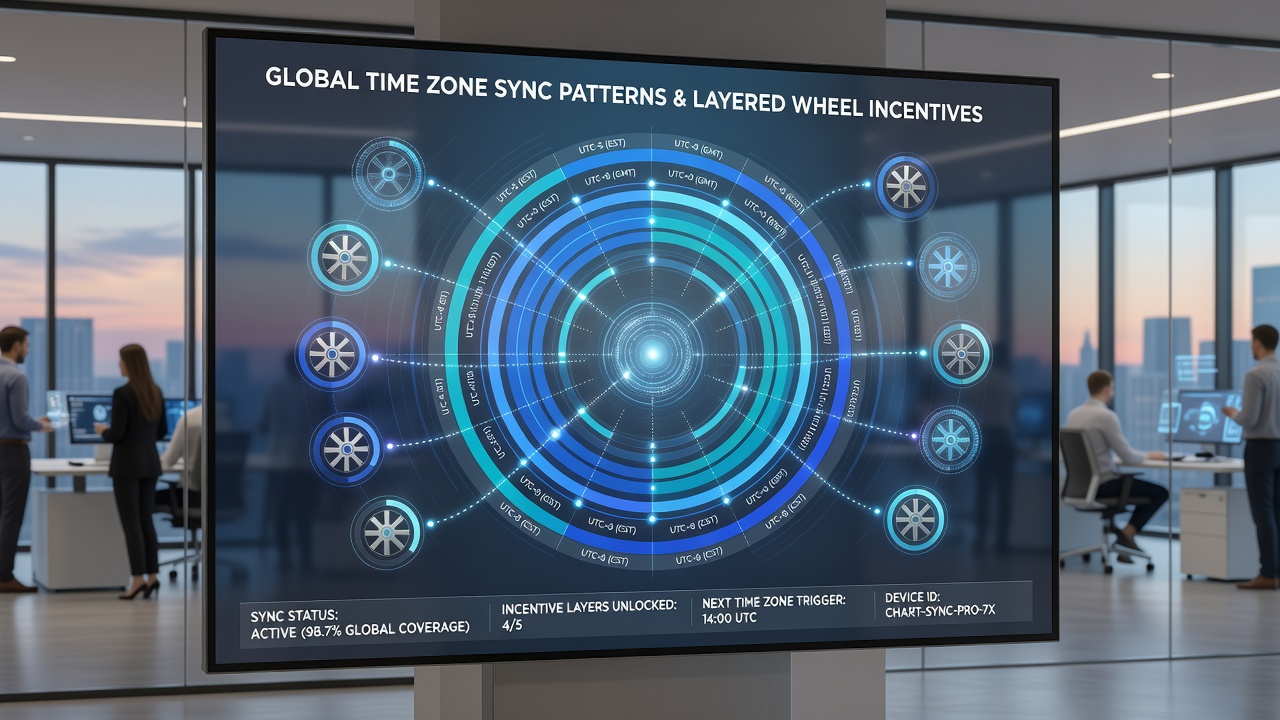 Chart displaying layered incentive activation rates correlated with device sync events in different time zones