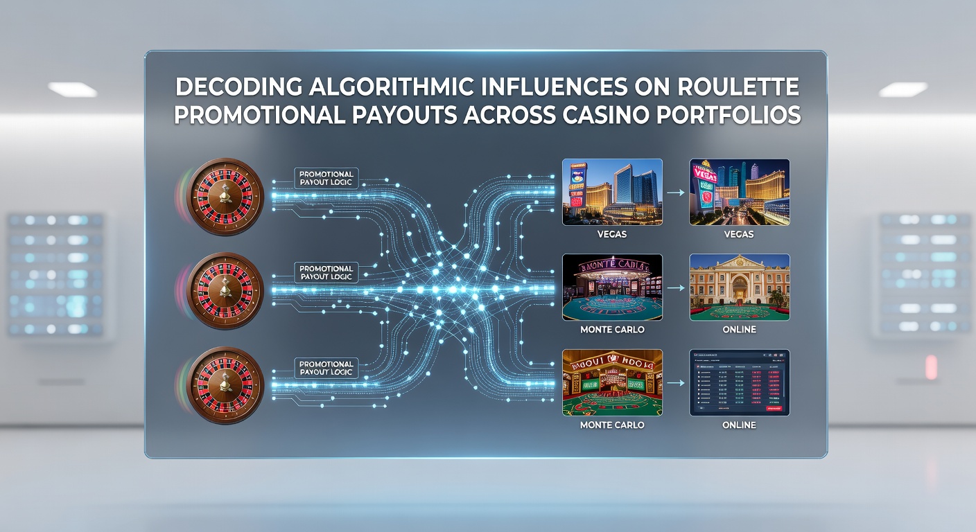 Roulette wheel overlaid with algorithmic data streams and payout probability charts representing casino portfolio analytics