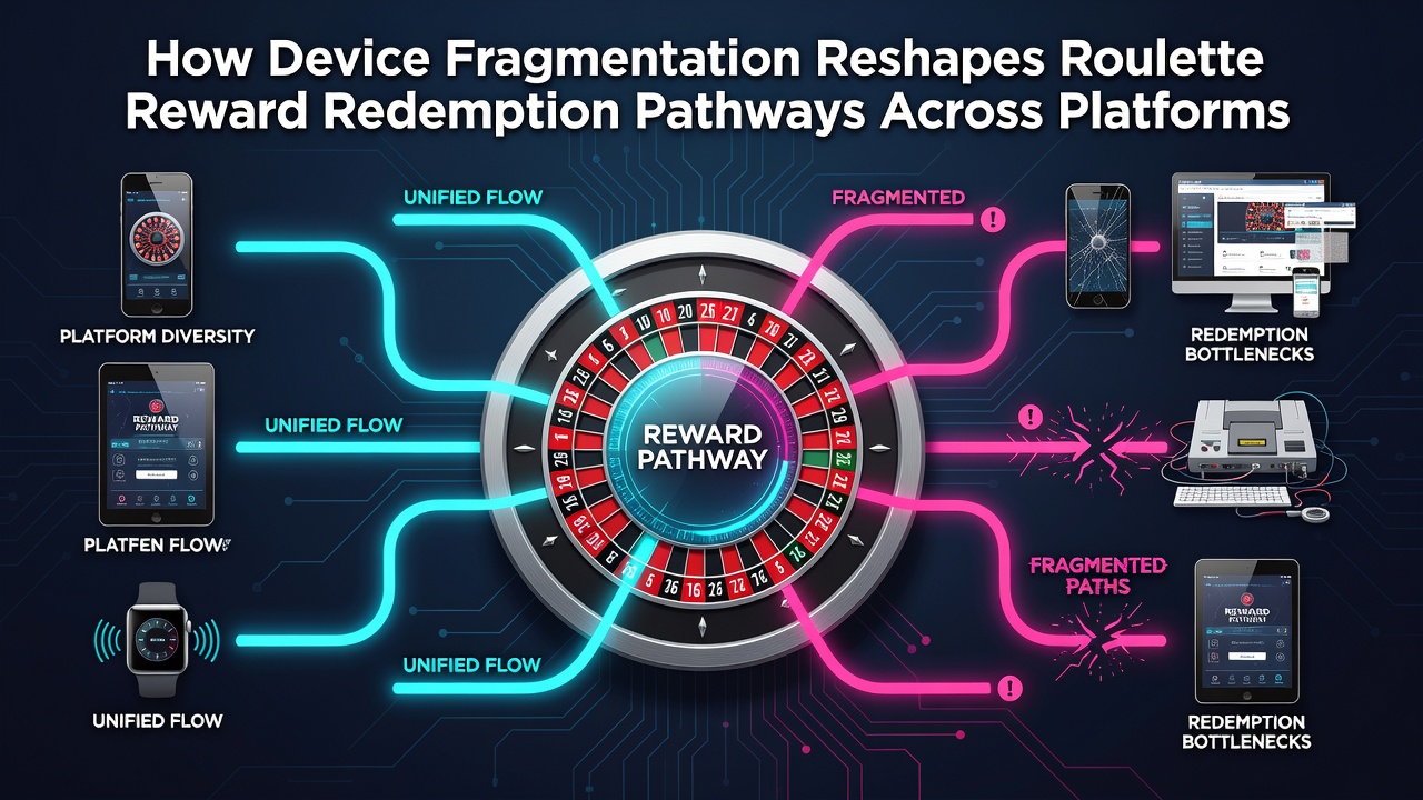 Split view of mobile and desktop screens showing roulette bonus redemption steps