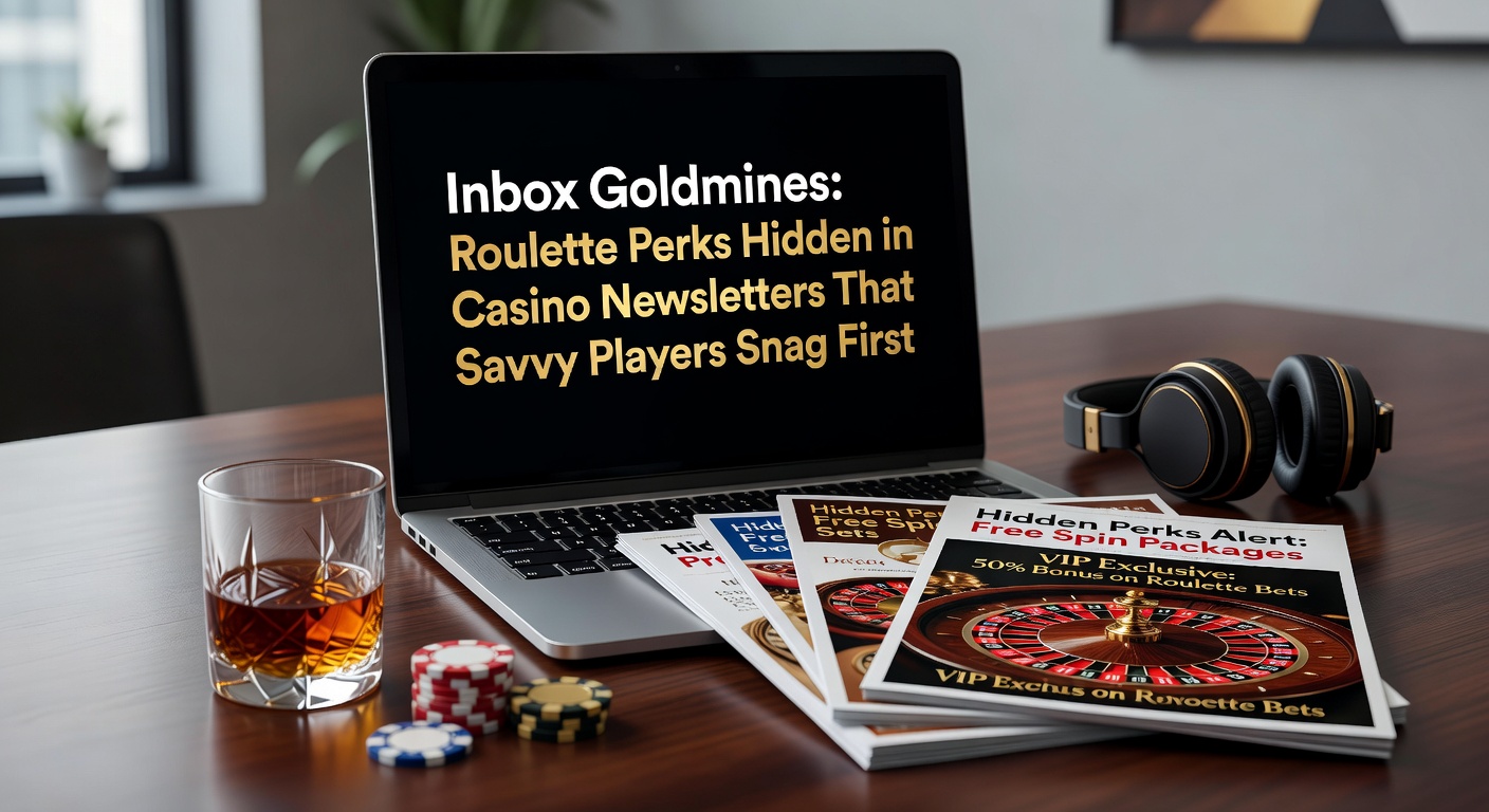 Email inbox overflowing with casino newsletters highlighting exclusive roulette bonus codes and perks for dedicated players