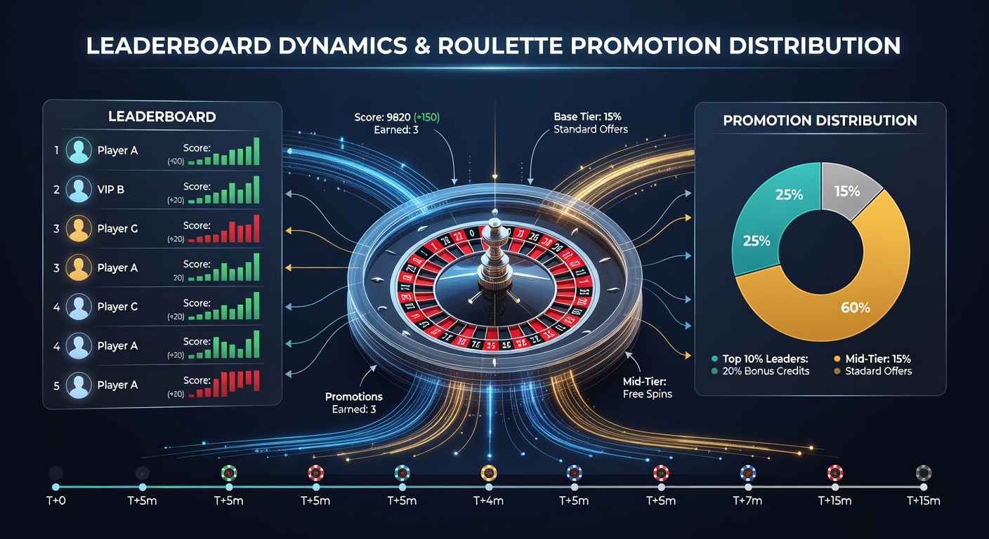 Visual representation of roulette leaderboard rankings and promotion tiers across casino platforms