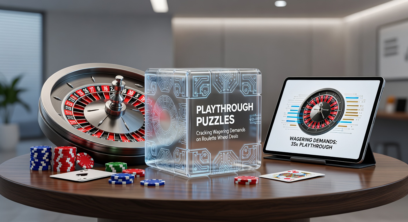 Roulette wheel spinning with bonus icons overlayed, highlighting wagering requirement calculations