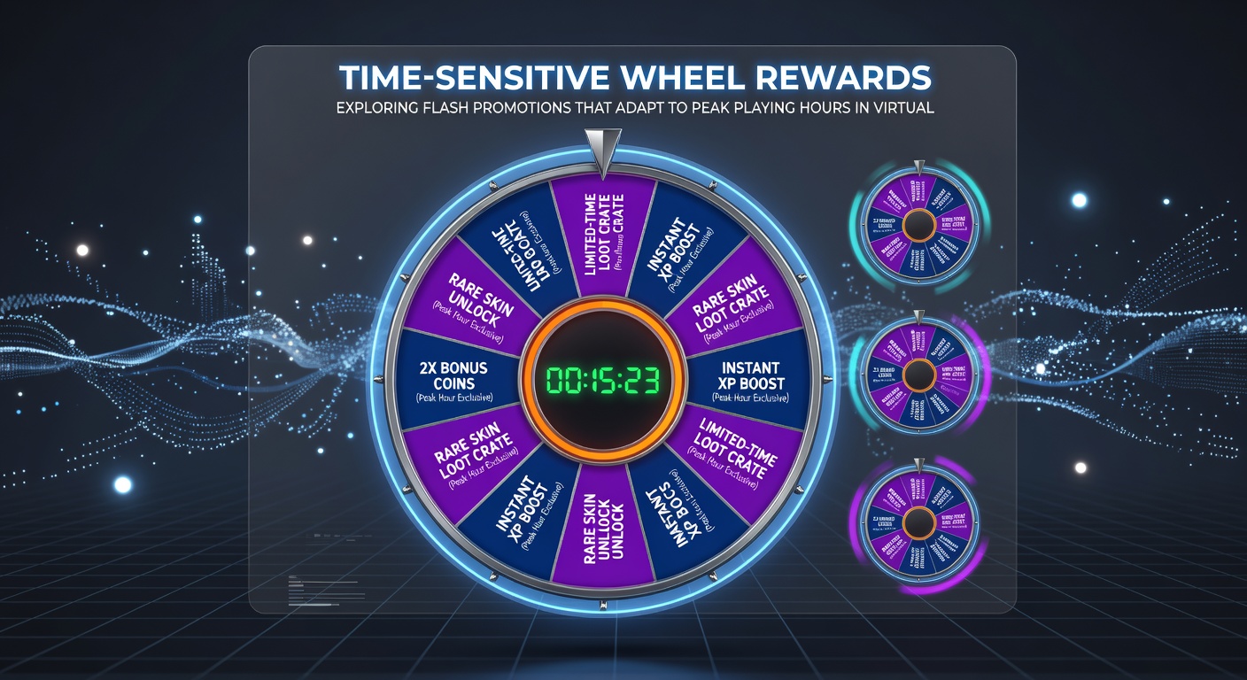 Analytics dashboard displaying peak playing hours and flash promotion activation times for virtual casino wheel rewards