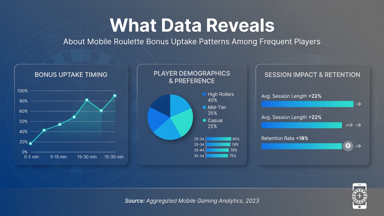 Data visualization showing mobile roulette bonus uptake trends among frequent players